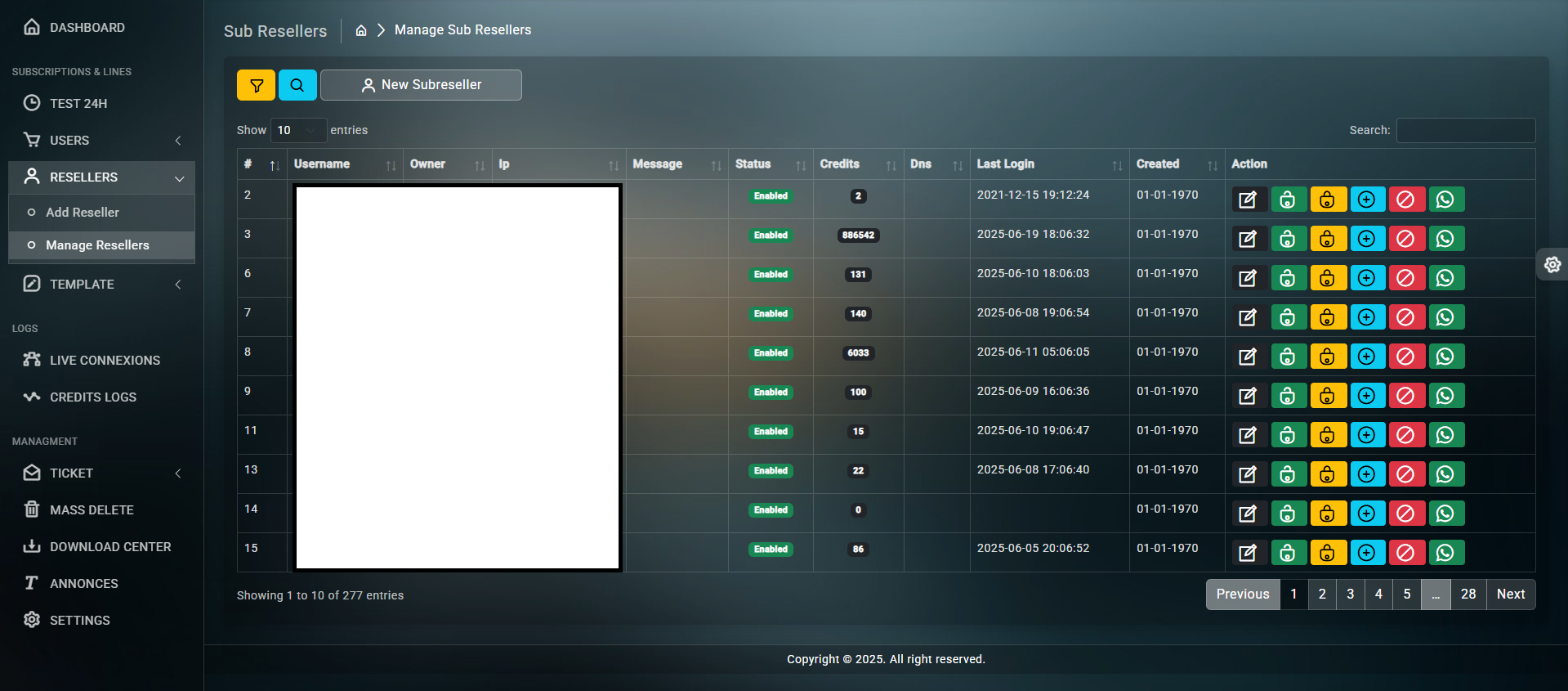 XMPANEL Dashboard Interface - OTT Reseller Panel