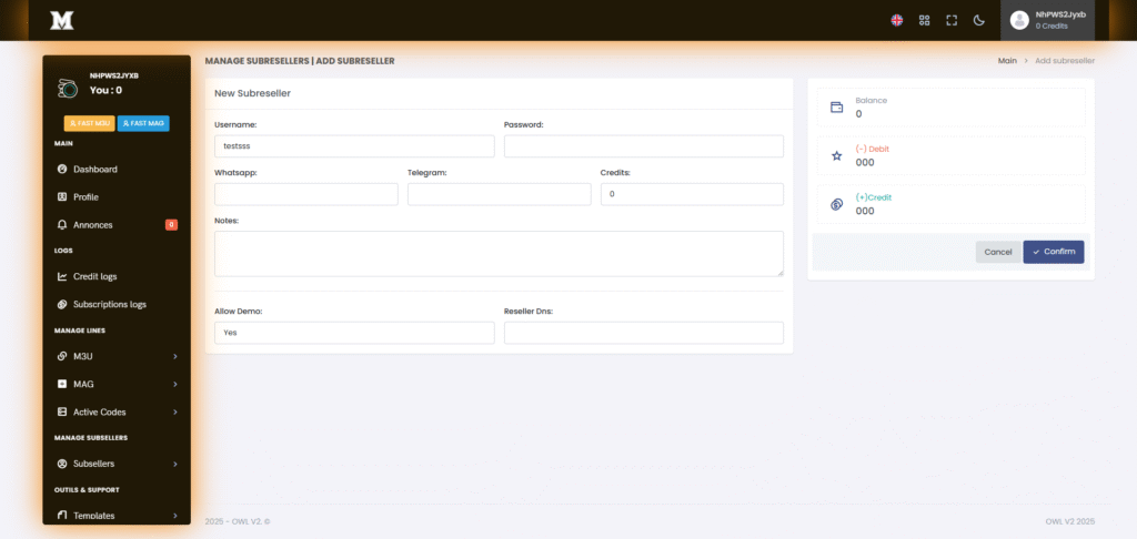 xupanel OTT reseller panel