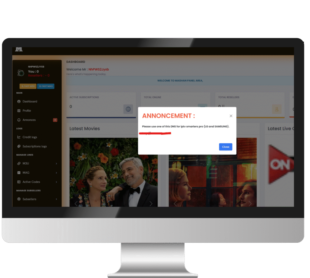 panel revendeur OTT XUPANEL